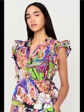 Marie Oliver Olive Top in Babylon Size XS